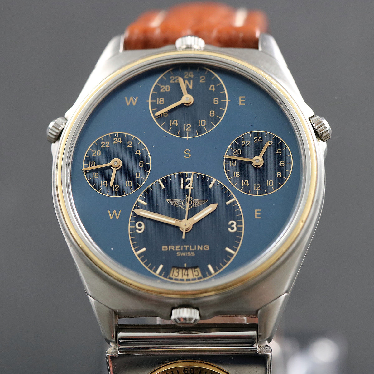 サエチン525様   専用 Breitling World Timer – Ref 80840 – Blue dial – 1980's – Laurent