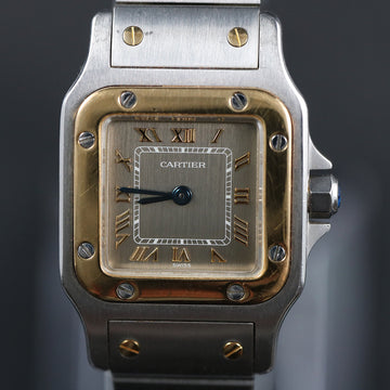 Cartier Santos Galbee with ref 1567 two tone – quartz – Bronze gray dial – 1994 – Full Set