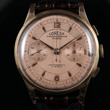 Coresa Chronographe Suisse – 18K YG - Landeron 54 – 1950’s - Serviced