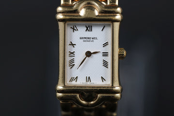 Raymond Weil tank with ref 5857 – 18K YG Electroplated - Quartz movt - Serviced
