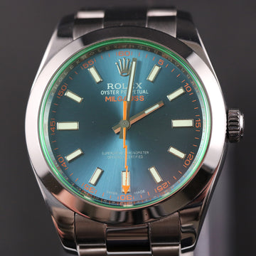 Rolex Oyster Perpetual Milgauss with blue/green dial – SS – Cal 3131 – 2023