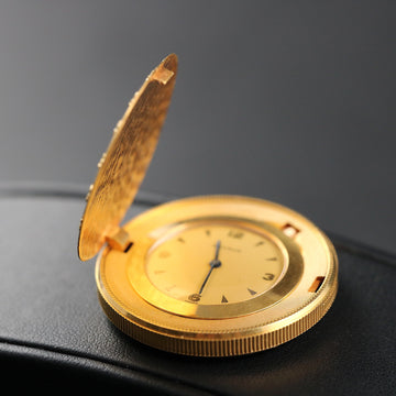 Benrus gold coin case travel clock – 18k YG - Serviced