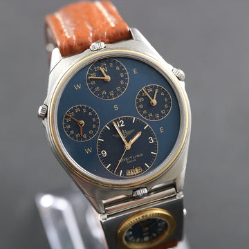 Breitling World Timer – Ref 80840 – Blue dial – 1980’s