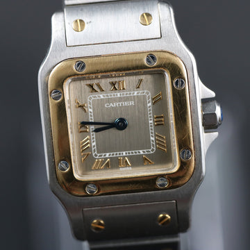 Cartier Santos Galbee with ref 1567 two tone – quartz – Bronze gray dial – 1994 – Full Set