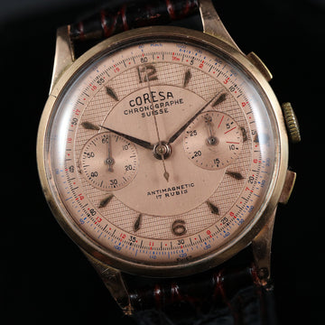 Coresa Chronographe Suisse – 18K YG - Landeron 54 – 1950’s - Serviced