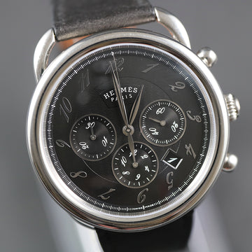 Hermes Arceau Chronograph AR4.910a - SS – black dial - New