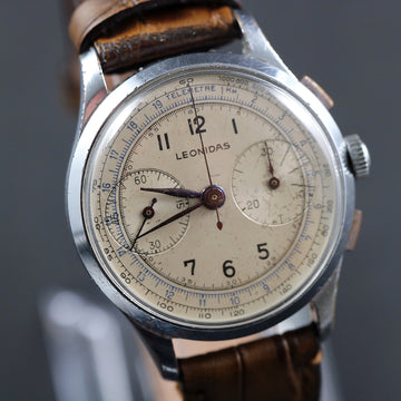 Leonidas chronograph with Landeron 48 – SS – 1940’s