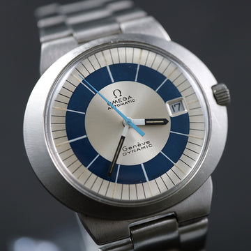 Omega Geneve Dynamic - Cal 565 - SS – 1970 – 41mm – with original bracelet and blue strap – Serviced
