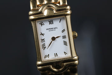 Raymond Weil tank with ref 5857 – 18K YG Electroplated - Quartz movt - Serviced