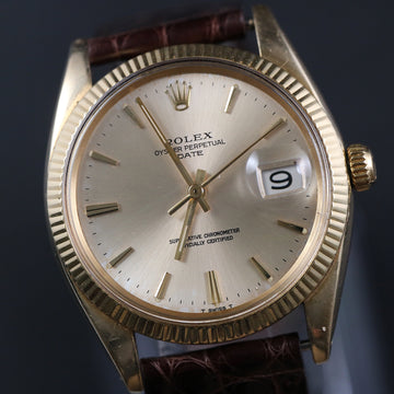 Rolex Oyster Perpetual Date 14K YG - Ref 1503 - Cal 1570 – 1968 - Serviced - Camille Fournet strap
