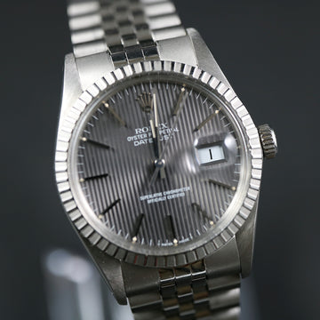 Rolex Oyster Perpetual Datejust 16030 with gray tapestry dial – Quickset - SS – Cal 3035 – 1987