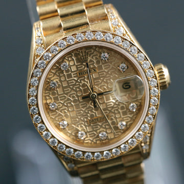 Rolex Datejust – Ref 69158 in 18K YG with diamond dial - bezel - lugs - 1989 - Serviced