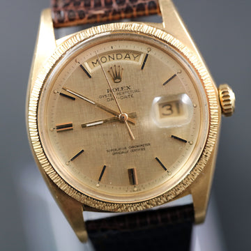 Rolex Oyster Perpetual Day Date Bark Ref 1807 in 18K yellow gold 1970