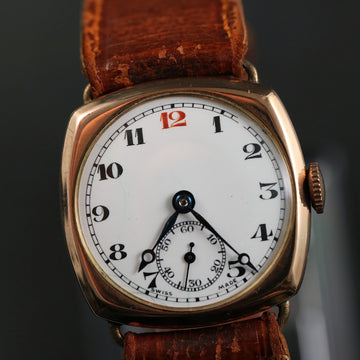 Thomas Russell & Son – 9K rose gold – Enamel dial – Manual winding - 1895