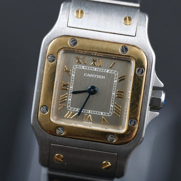 Cartier Santos Galbee with ref 1567 two tone – quartz – Bronze gray dial – 1994 – Full Set