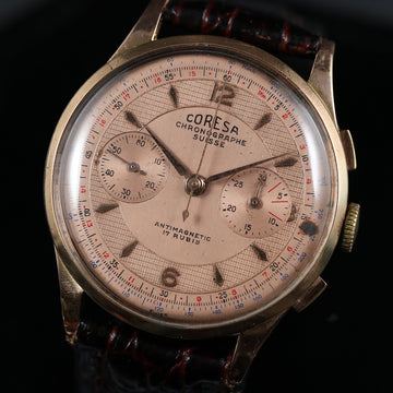 Coresa Chronographe Suisse – 18K YG - Landeron 54 – 1950’s - Serviced
