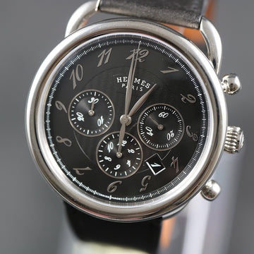 Hermes Arceau Chronograph AR4.910a - SS – black dial - New