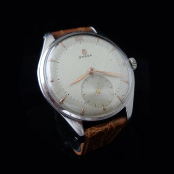 Omega jumbo 38.5mm dial in stainless steel from 1954