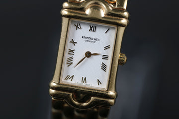 Raymond Weil tank with ref 5857 – 18K YG Electroplated - Quartz movt - Serviced