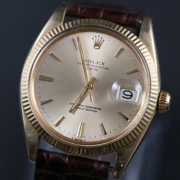 Rolex Oyster Perpetual Date 14K YG - Ref 1503 - Cal 1570 – 1968 - Serviced - Camille Fournet strap
