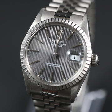 Rolex Oyster Perpetual Datejust 16030 with gray tapestry dial – Quickset - SS – Cal 3035 – 1987