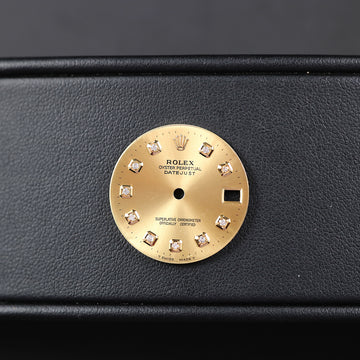 Rolex Oyster Perpetual Datejust dial professionally refinished with diamond - 23.68mm - Champagne