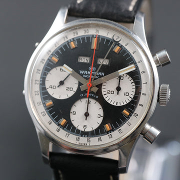 Wakmann triple date chronograph – 71.1309.70 - Reverse Panda dial – Valjoux 730 – SS- 60’s