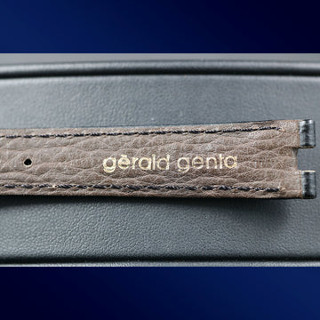 Gerald Genta 18K yellow gold clasp – 14mm with Gerald Genta black strap - 16mm
