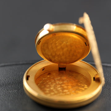 Benrus gold coin case travel clock – 18k YG - Serviced