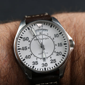 Hamilton Khaki Pilot Day Date – Ref H646150 – SS – Cal ETA 2834-2 – Full Set