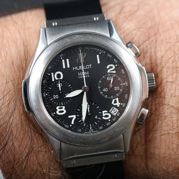 Hublot MDM Geneve chronograph watch with automatic movement in stainless steel