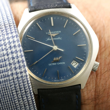 Longines Ultra Chron – Automatic – Blue dial - Cal L836.6 – SS – 1970’s