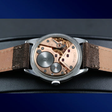 Omega 2748 with amazing patina dial from 1954 in stainless steel with caliber 266