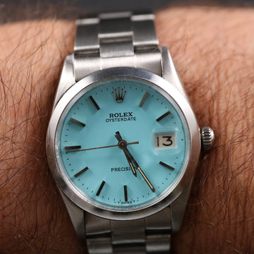 Rolex Oysterdate Precision with Tiffany redone dial - Ref 6694 with caliber 1225 in stainless steel from 1965