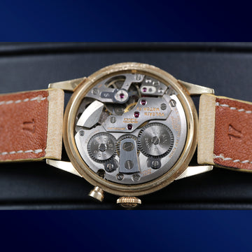 Vulcain Cricket Honeycomb dial with Cal 120 in 14K YG