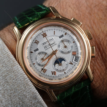 Zenith El Primero chronograph Chronometre18K rose gold chronograph with caliber 410 – Full Set