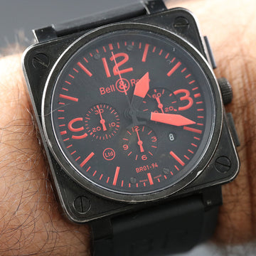 Bell & Ross BR01 – 94SRed - LE (480/500) chronograph – PVD / SS with caliber ETA 2894