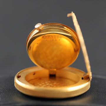Benrus gold coin case travel clock – 18k YG - Serviced