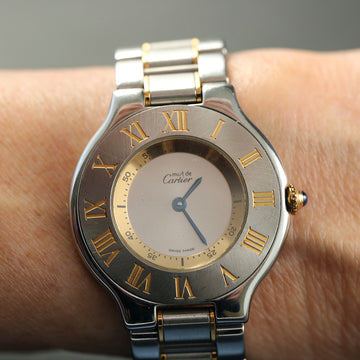 Must de Cartier 21 in stainless steel and gold with quartz movt