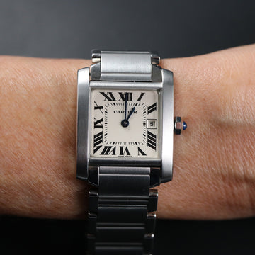 Cartier Tank Francaise in SS – Ref 2465 – Quartz movt – Full Set