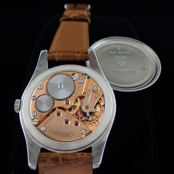 Omega jumbo 38.5mm dial in stainless steel from 1954