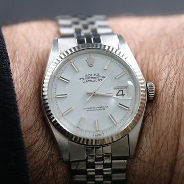 Rolex Oyster Perpetual Datejust 1601 – White dial - Cal 1570 – SS -1974