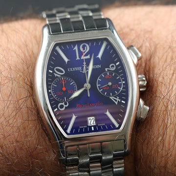 Ulysse Nardin MicheLangelo chronograph with ref 563-42 - blue dial - Serviced