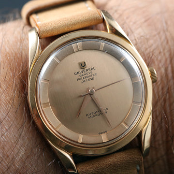 Universal Polerouter De Luxe in 18K RG with Cal 215