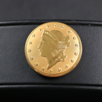 Benrus gold coin case travel clock – 18k YG - Serviced