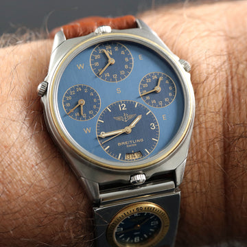 Breitling World Timer – Ref 80840 – Blue dial – 1980’s