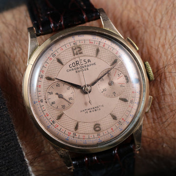 Coresa Chronographe Suisse – 18K YG - Landeron 54 – 1950’s - Serviced