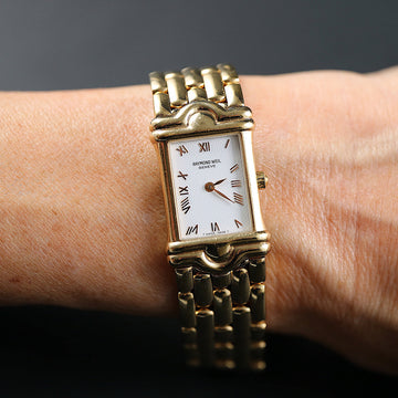 Raymond Weil tank with ref 5857 – 18K YG Electroplated - Quartz movt - Serviced