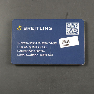 Breitling Superocean Heritage II 42 - Ref AB 2010 – SS - caliber B20 – Edition Speciale - Full Set