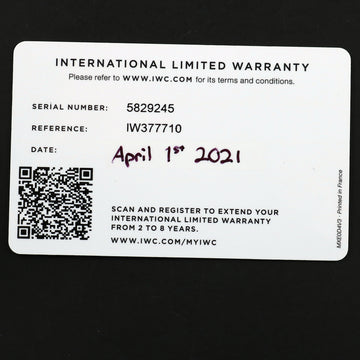 IWC – International Watch Co. – Pilot - Chronograph – IW377710 – 2021 – Full Set